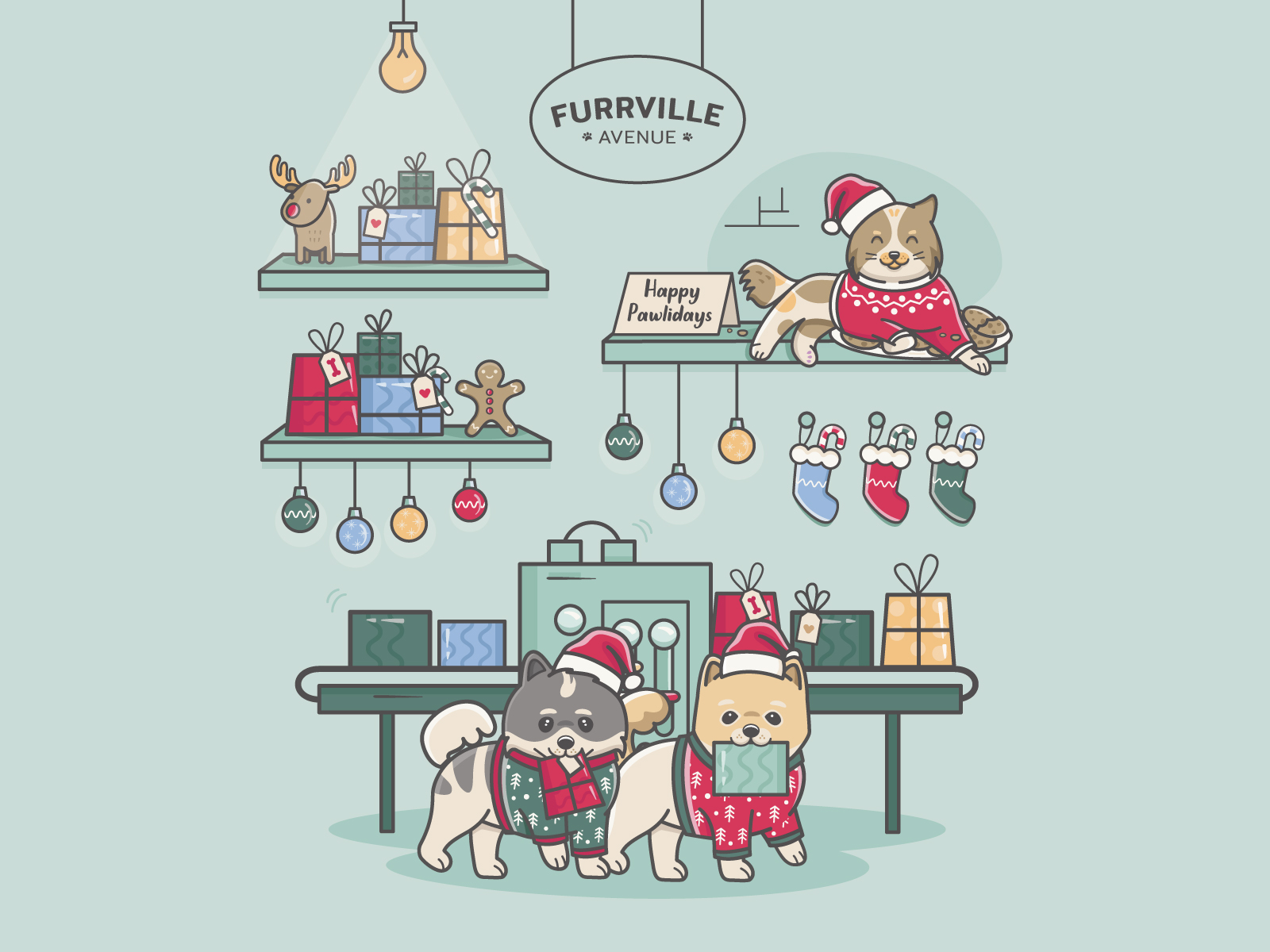 cute christmas pets by crealizable design