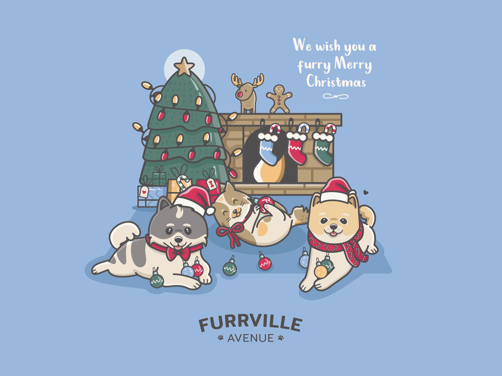 cute christmas illustration by crealizable design