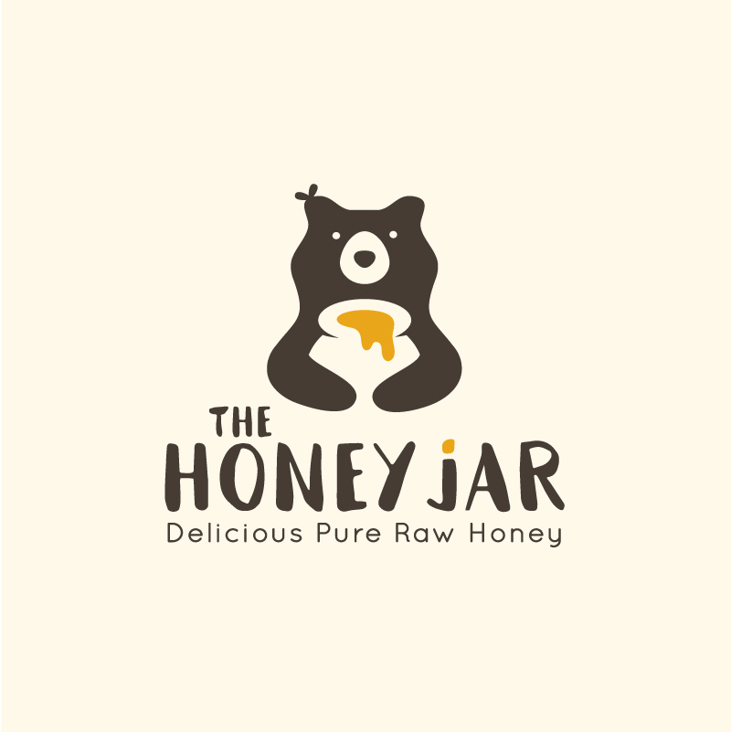 honey logo design with bear liza geurts