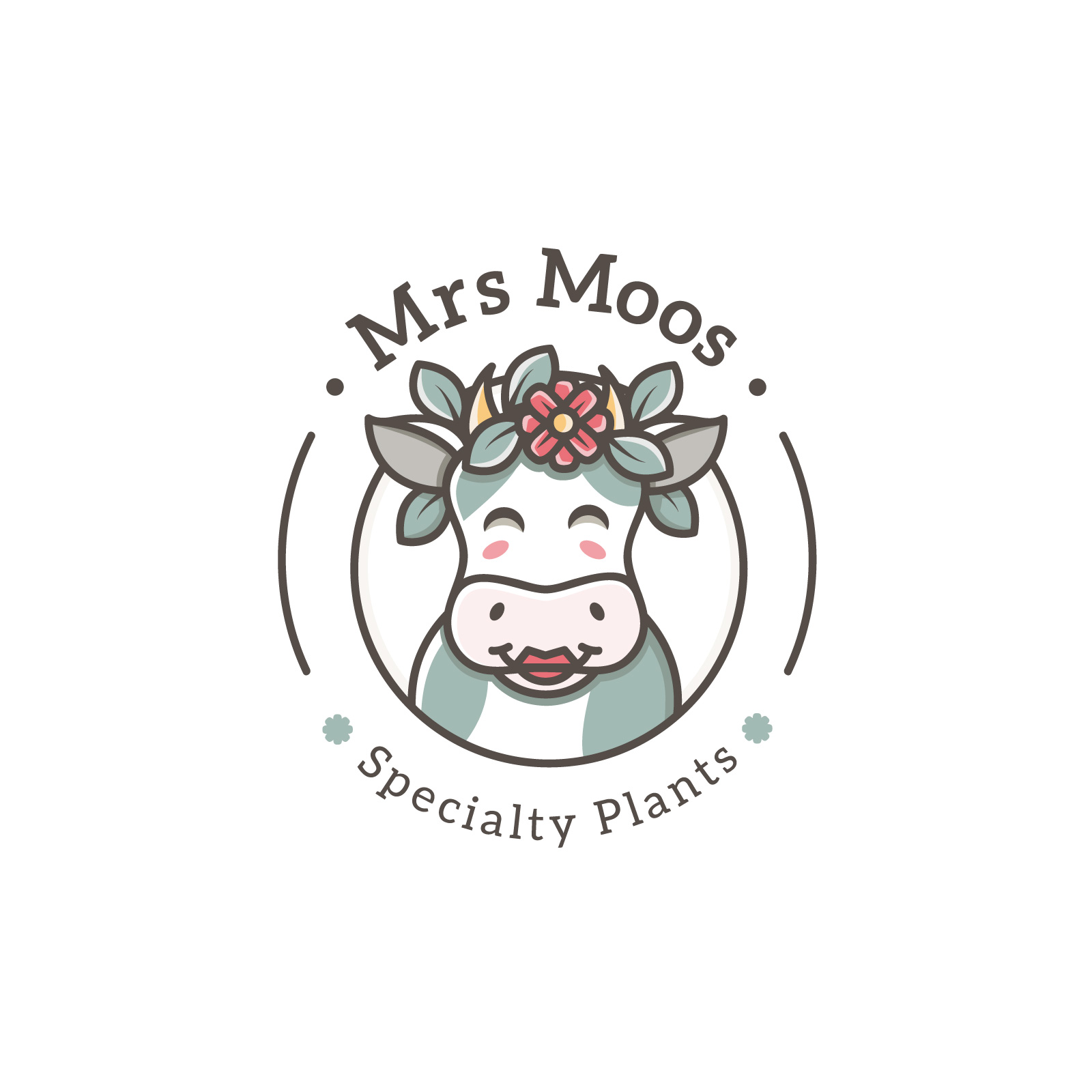 cute cow logo for plant and flower business liza geurts